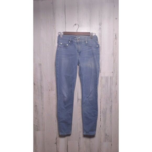 True Religion Skinny Jeans Size 27 Light Wash US Flag Tag - Picture 1 of 11